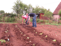 Dennis en Tamara in de moestuin(2)